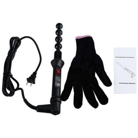 PROFESSIONAL ELECTRIC CERAMIC SPIRAL HAIR ROLLERS CURLING IRON WAND SALON STYLING TOOL (BL