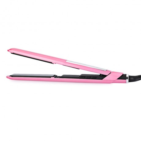 PROFESSIONAL LCD DISPLAY TEMPERATURE ADJUSTABLE HAIR STRAIGHTENER (PINK,US PLUG)