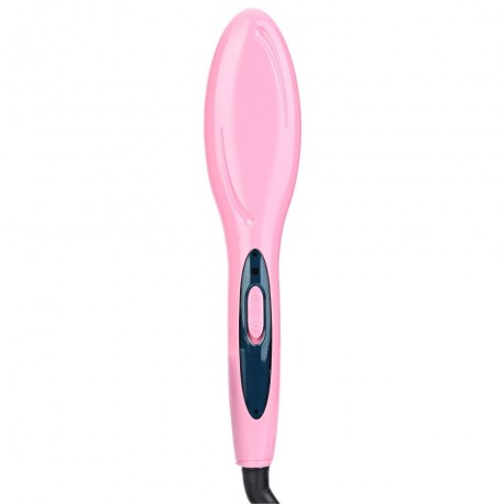 LCD DISPLAY ELECTRIC HEATING HAIR STRAIGHTENER COMB BRUSH (PINK, EU PLUG)
