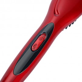 LCD DISPLAY ELECTRIC HEATING HAIR STRAIGHTENER COMB BRUSH (RED, US PLUG)