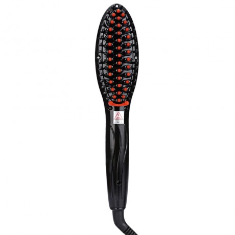 LCD DISPLAY ELECTRIC HEATING HAIR STRAIGHTENER COMB BRUSH (BLACK, EU PLUG)