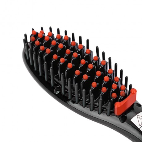 LCD DISPLAY ELECTRIC HEATING HAIR STRAIGHTENER COMB BRUSH (BLACK, EU PLUG)