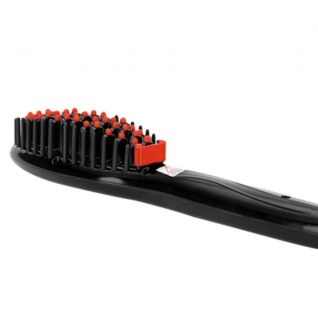 LCD DISPLAY ELECTRIC HEATING HAIR STRAIGHTENER COMB BRUSH (BLACK, EU PLUG)