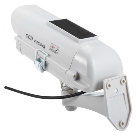 SOLAR ENERGY REALISTIC DUMMY SURVEILLANCE SECURITY CCTV STICKER CAMERA BLINKING RED LED LI