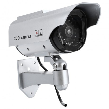 SOLAR ENERGY REALISTIC DUMMY SURVEILLANCE SECURITY CCTV STICKER CAMERA FLASHING RED LED LI