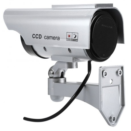 SOLAR ENERGY REALISTIC DUMMY SURVEILLANCE SECURITY CCTV STICKER CAMERA FLASHING RED LED LI