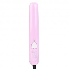 MINI CUTE HAIR STRAIGHTENER CRIMPER CURLER LADIES ENAMELED PERM SPLINT (PINK)