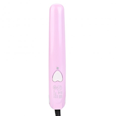 MINI CUTE HAIR STRAIGHTENER CRIMPER CURLER LADIES ENAMELED PERM SPLINT (PINK)