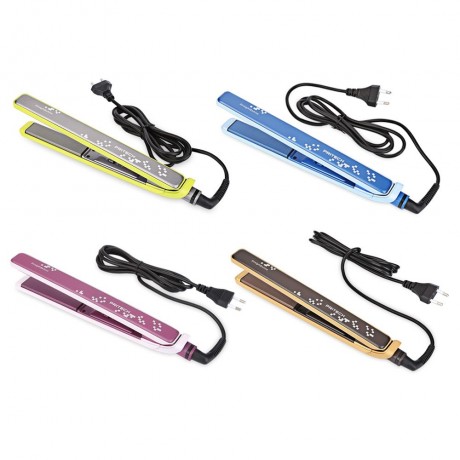 PORTABLE ELECTRONIC CERAMIC HAIR ROLL STRAIGHT DUAL-USE STRAIGHTENER (PINK)