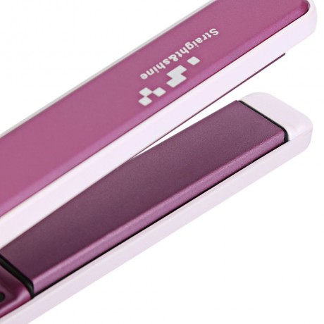 PORTABLE ELECTRONIC CERAMIC HAIR ROLL STRAIGHT DUAL-USE STRAIGHTENER (PINK)