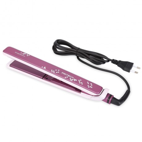 PORTABLE ELECTRONIC CERAMIC HAIR ROLL STRAIGHT DUAL-USE STRAIGHTENER (PINK)