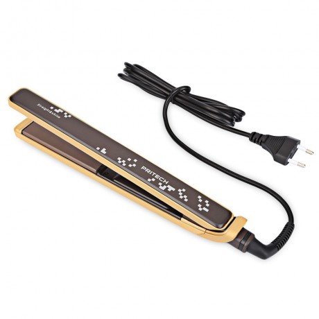 PORTABLE ELECTRONIC CERAMIC HAIR ROLL STRAIGHT DUAL-USE STRAIGHTENER (YELLOW)