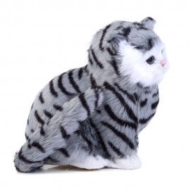 LOVELY SIMULATION CAT DOLL PLUSH TOY WITH SOUND BIRTHDAY CHRISTMAS GIFT FOR KIDS BABY (COL