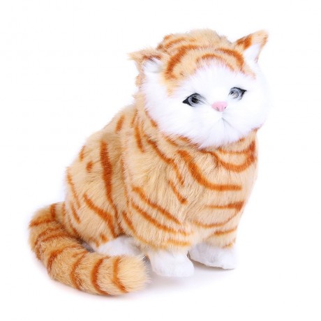 LOVELY SIMULATION CAT DOLL PLUSH TOY WITH SOUND BIRTHDAY CHRISTMAS GIFT FOR KIDS BABY (COL