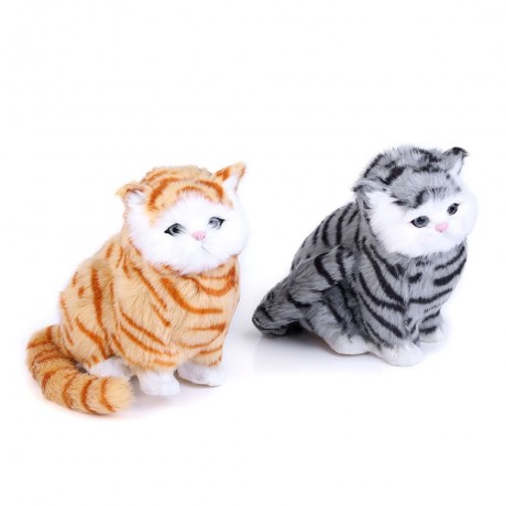 LOVELY SIMULATION CAT DOLL PLUSH TOY WITH SOUND BIRTHDAY CHRISTMAS GIFT FOR KIDS BABY (COL