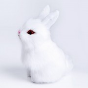 LOVELY MINI SIMULATION RABBIT DOLL PLUSH TOY BIRTHDAY CHRISTMAS GIFT FOR BABY (WHITE)