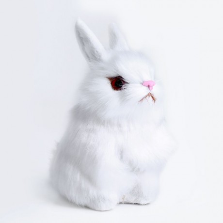 LOVELY MINI SIMULATION RABBIT DOLL PLUSH TOY BIRTHDAY CHRISTMAS GIFT FOR BABY (WHITE)
