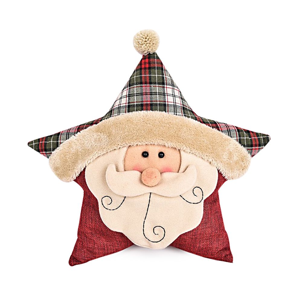 STUFFED CHRISTMAS SOFT PILLOW STAR SHAPE PLUSH DOLL TOY GIFT DECORATION (COLORMIX, SANTA C