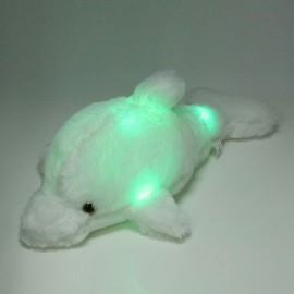 STUFFED CUTE FLASHING DOLPHIN PLUSH DOLL TOY BIRTHDAY CHRISTMAS GIFT FOR BABY (WHITE)