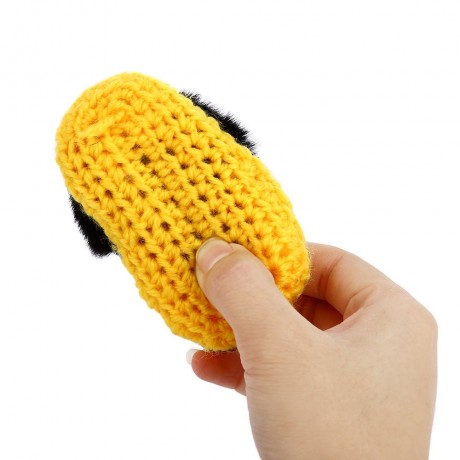 LOVELY SIMULATION SOUNDING CROUCHING CAT PLUSH TOY WITH SLIPPER NEST BIRTHDAY CHRISTMAS GI