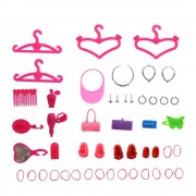 42PCS ACCESSORIES SUPPLIES FOR BARBIE DOLL GIRL CHRISTMAS GIFT (COLORMIX)