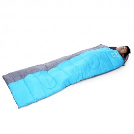 SHENGYUAN ENVELOPE STYLE THICKENED COTTON CAMPING SLEEPING BAG FOR HIKING (BLUE AND GRAY)