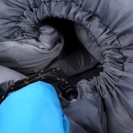 SHENGYUAN ENVELOPE STYLE THICKENED COTTON CAMPING SLEEPING BAG FOR HIKING (BLUE AND GRAY)