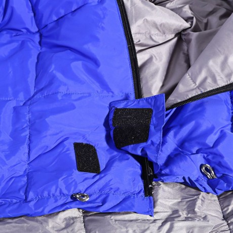 SPLICING FOLDABLE WATER RESISTANT ENVELOPE SLEEPING BAG FOR OUTDOOR TRAVEL CAMPING (BLUE)