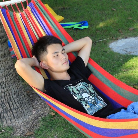 WATER RESISTANT TRAPEZE HAMMOCK SWING ANTI-ROLLOVER SLEEP BED (COLORFUL, SIZE 39.37 INCHES