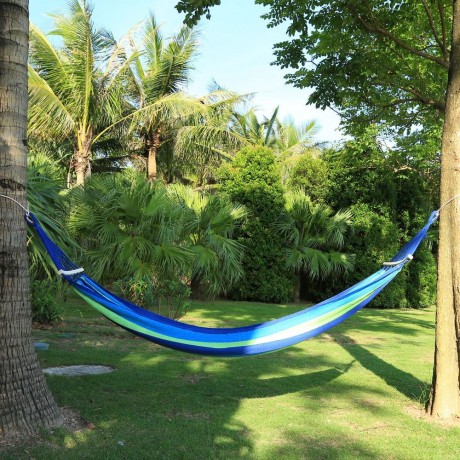 WATER RESISTANT TRAPEZE HAMMOCK SWING ANTI-ROLLOVER SLEEP BED (BLUE AND GREEN, SIZE 59.05 