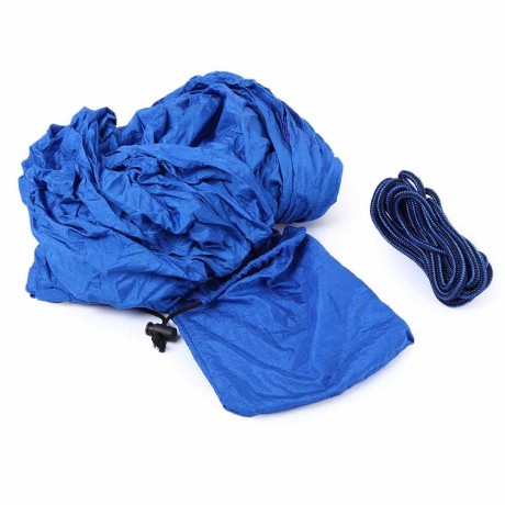 ONE PERSON ASSORTED COLOR PARACHUTE NYLON FABRIC HAMMOCK WITH STRONG ROPE (SAPPHIRE BLUE)