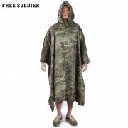OUTDOOR CAMPING CAMOUFLAGE PACKABLE PONCHO RAINCOAT
