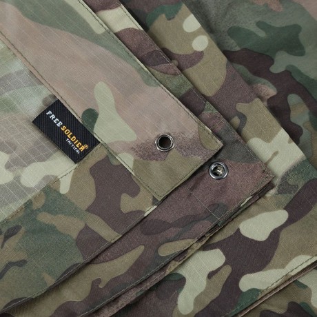 OUTDOOR CAMPING CAMOUFLAGE PACKABLE PONCHO RAINCOAT