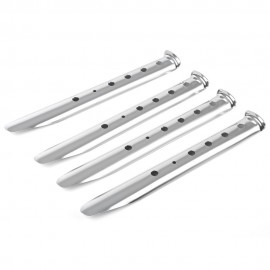 4PCS ALUMINUM ALLOY SNOWFIELD OR SAND USE TENT NAIL STAKES (SILVER)