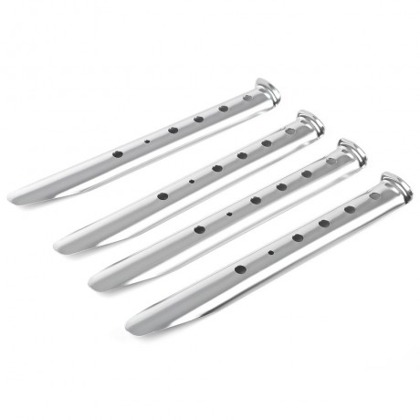 4PCS ALUMINUM ALLOY SNOWFIELD OR SAND USE TENT NAIL STAKES (SILVER)