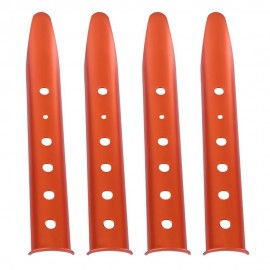 4PCS ALUMINUM ALLOY SNOWFIELD OR SAND USE TENT NAIL STAKES (ORANGE)