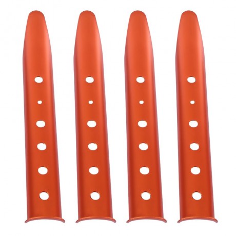 4PCS ALUMINUM ALLOY SNOWFIELD OR SAND USE TENT NAIL STAKES (ORANGE)