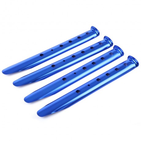 4PCS ALUMINUM ALLOY SNOWFIELD OR SAND USE TENT NAIL STAKES (BLUE)
