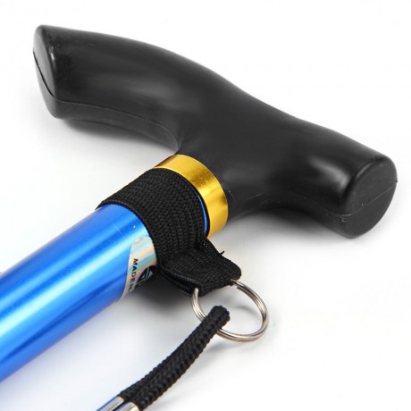 ADJUSTABLE ALUMINUM METAL WALKING STICK FOLDING COLLAPSIBLE TRAVEL CANE WITH NON-SLIP RUBB