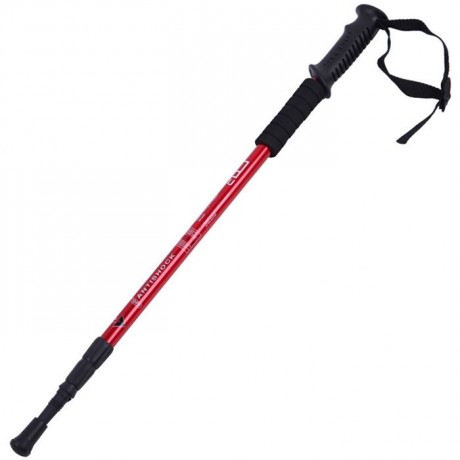 ALUMINUM ALLOY THREE SECTIONS ALPENSTOCK WITH STRAIGHT HANDLE (RED)