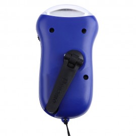 PORTABLE HAND CRANK SOLAR PANEL LED FLASHLIGHT (BLUE)