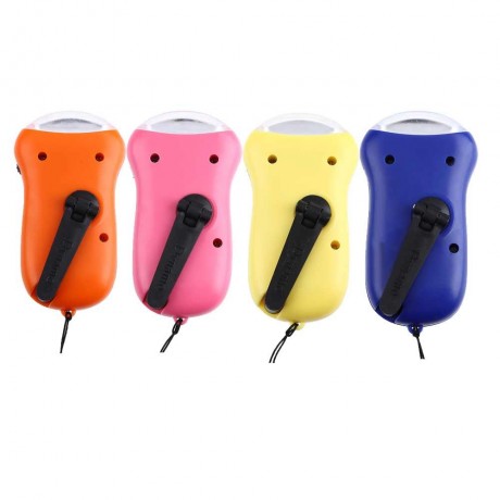 PORTABLE HAND CRANK SOLAR PANEL LED FLASHLIGHT (BLUE)