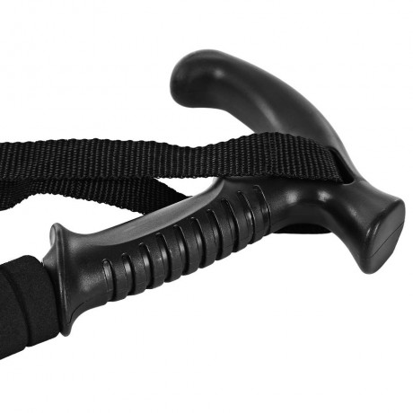 ADJUSTABLE WALKING HIKING STICK TREKKING TRAIL POLES CANES (BLACK)