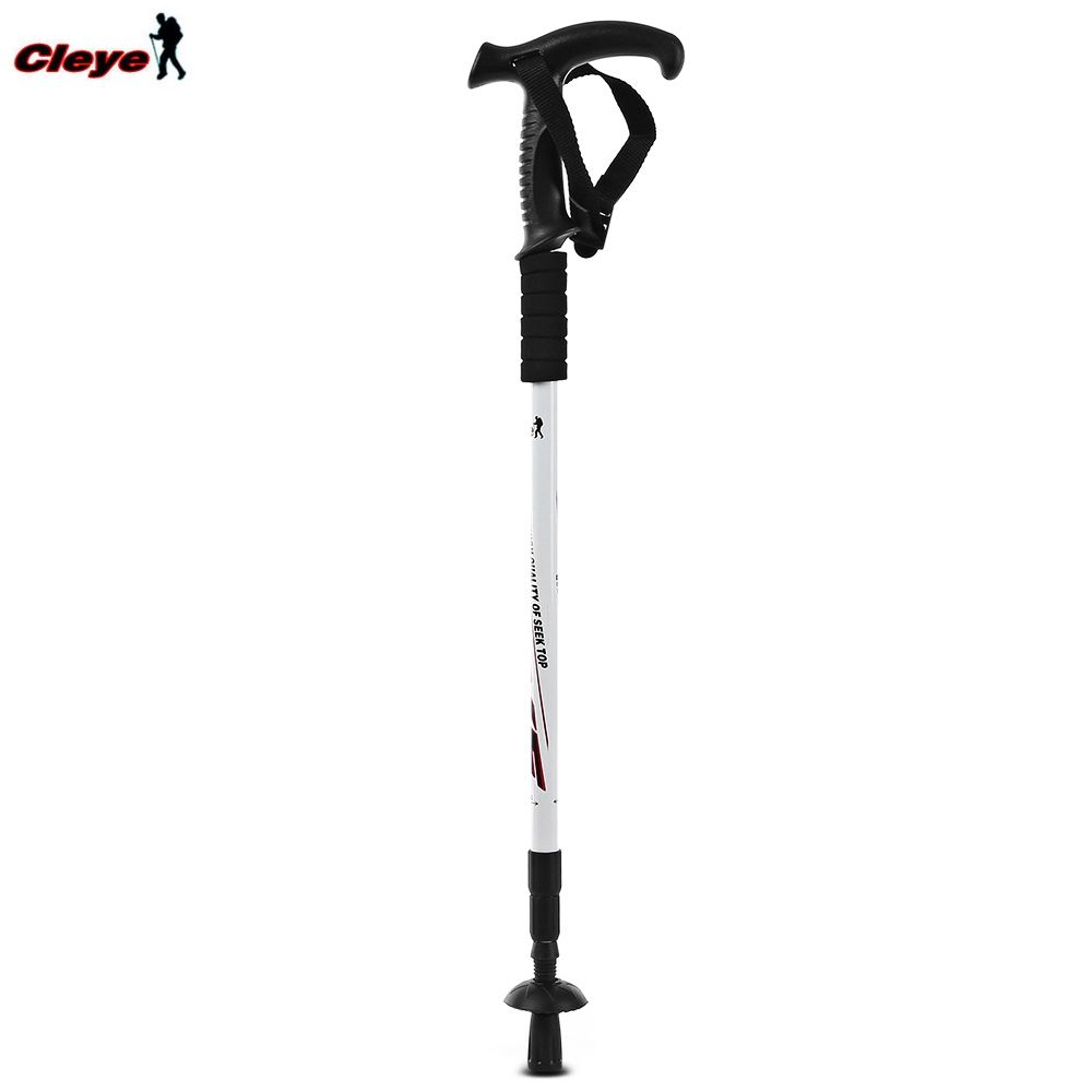 ADJUSTABLE WALKING HIKING STICK TREKKING TRAIL POLES CANES (WHITE)