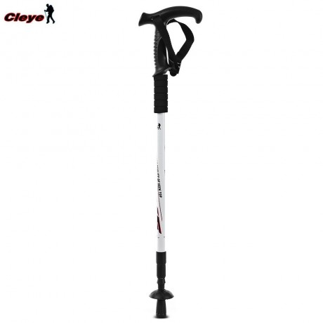ADJUSTABLE WALKING HIKING STICK TREKKING TRAIL POLES CANES (WHITE)