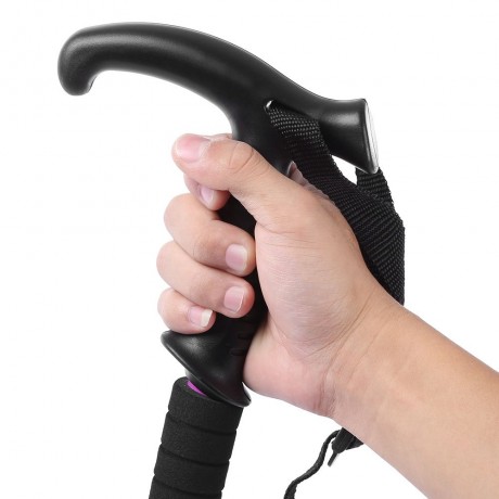 ADJUSTABLE WALKING HIKING STICK TREKKING TRAIL POLES CANES (WHITE)