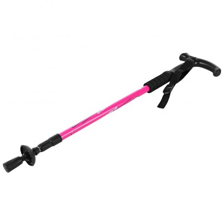 ADJUSTABLE WALKING HIKING STICK TREKKING TRAIL POLES CANES (PINK)