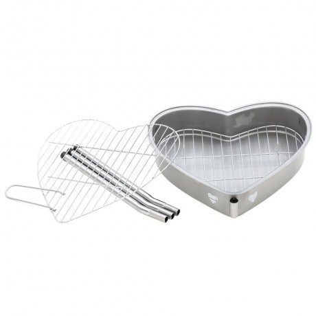 PORTABLE BARBECUE GRILL WITH HEART SHAPE