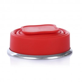 SILICONE PORTABLE COLLAPSIBLE FOLDING CUP FOR OUTDOOR CAMPING HIKING MOUNTAINEERING (RED)