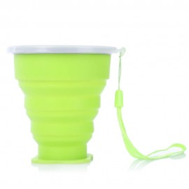 SILICONE PORTABLE COLLAPSIBLE FOLDING CUP FOR OUTDOOR CAMPING HIKING MOUNTAINEERING (GREEN